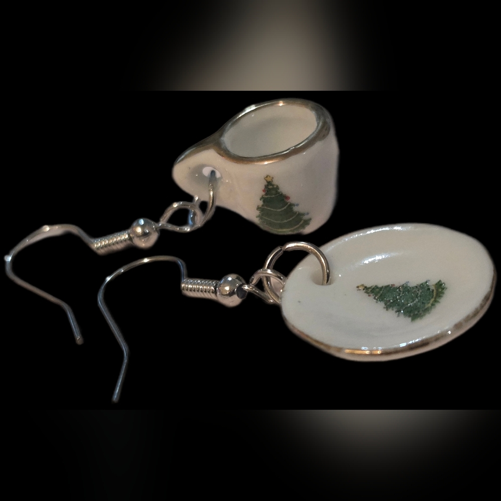 Christmas Tree Earrings and Ring Set
